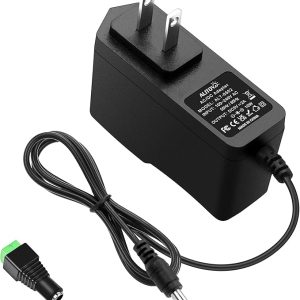 5V Power Supply 2A AC Adapter 4.92Ft Cord AC 100-240V to DC 5 Volt 10W Universal Replacement Power Cord with 5.5 x 2.5mm 2.1mm Tip for WiFi Router Monitor Speakers Camera LED Light